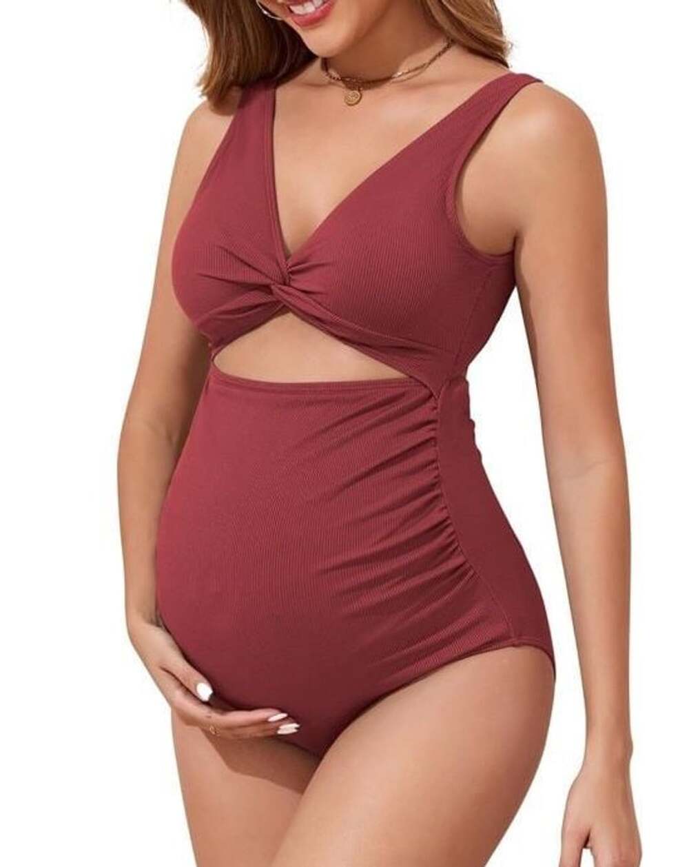 Century Star Maternity Swimsuit Size XL Deep Red
